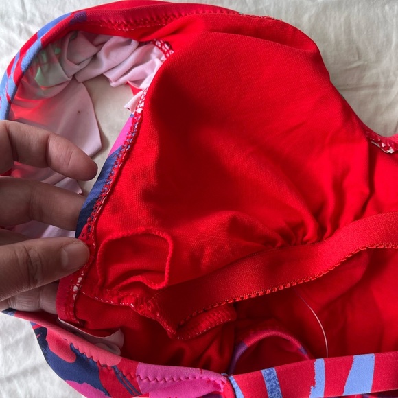 NWOT Jessica Simpson Tropical Print Ruffle Strap One-Piece Swimsuit S - Picture 9 of 15